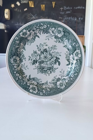 Balmoral Antika Porselen Servis Tabağı Yeşil Yeşil