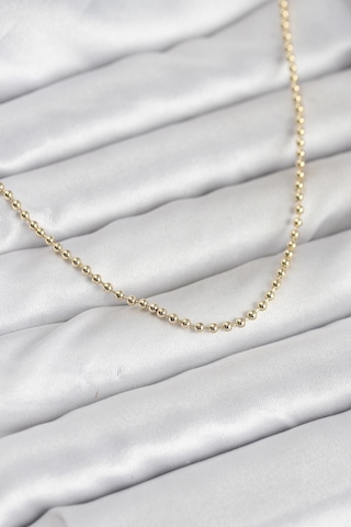 Cm 14k Gold Renk Top Zincirli Model 60 Cm Kadın Kolye - Lisinya Çok Renkli