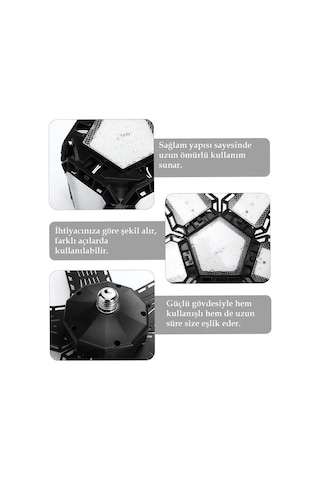 Ledx Ayarlanabilir Açılı 5 Kanatlı 148 Smd Ledli Galaxy Projektör Işığı 60w 6600 Lumen E27 32cm Çap