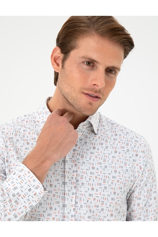 Pierre Cardin Erkek Gömlek Desenli 50298170-vr051 Turuncu