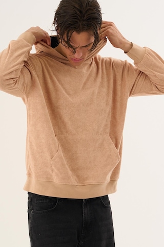 Alexandergardi Alexandergardı Kangru Cepli Kapişonlu Sweatshirt E23-00176 Bej