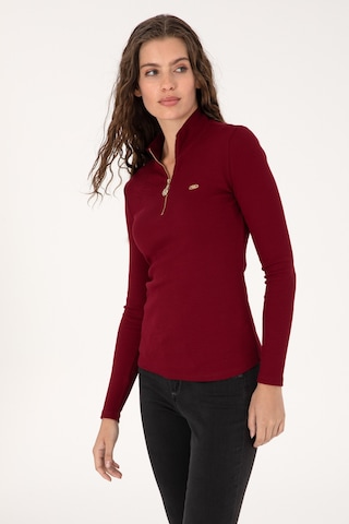 U.S. Polo Assn. Kadın Bordo Fermuarlı Dik Yaka Sweatshirt 50313564-VR014