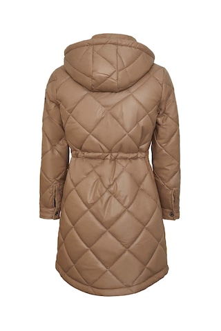 Kapüşonlu Bej Şişme Mont Bej