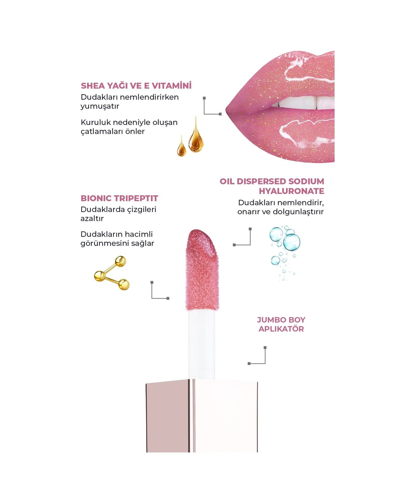 Alix Avien Maxivolumizer Lipgloss 207 Rosy Violet Kalıcı Ve Nemlendirici Ruj Dolgunlaştırıcı Etki