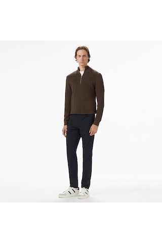 Nautica Erkek Kahverengi Classic Fit Kazak Düz S57300t Kahverengi