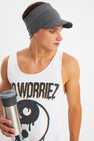 Erkek Uv Koruyuculu %100 Pamuklu Penye Tenis Golf Stil Vizör Şapka Siperlik - Tek Ebat / Füme Füme