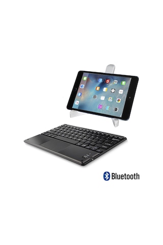 Microcase Apple Uyumlu iPad Pro 11 2021 Bluetooth Touchpad Klavye 25 CM TR Sticker + Tablet Standı - AL2758