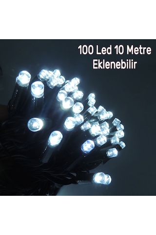 Dış Mekan Led Aydınlatma 10m Ağaç Işığı 100l Yeşil Kablo Beyaz Iş