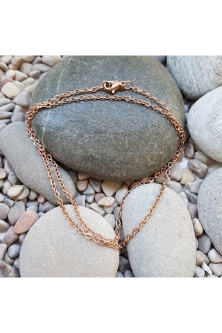 Chavin Bayan 45 Cm. 2 Mm. Rose Çelik Kolye Zinciri Ap82Rs Rose Gold