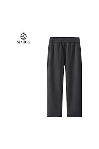 Erkek Rahat Bol Spor Pantolon Düz Renk İlkbahar Sonbahar Kış Erkek Pantolonu Koyu Gri