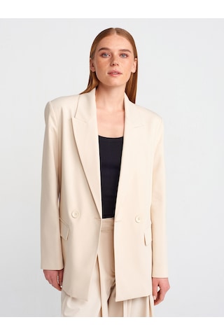 Dilvin 60759 Blazer Ceket-bej Bej