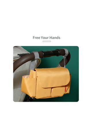 Dianziye Siyah Çok Amaçlı Bebek Arabası Çantası, Su Geçirmez Nilon, Büyük Kapasite, İç Bölmeli Ve Toz Koruma Tasarımı Siyah