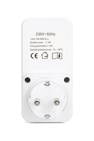 Konesam Otomatik Kapatma Özelliği 1-10 Saat Geri Sayım Zamanlayıcı Prizi, Akıllı Elektrik Cihazı Kontrolü, Eu Standartı, Ac240v Classıc
