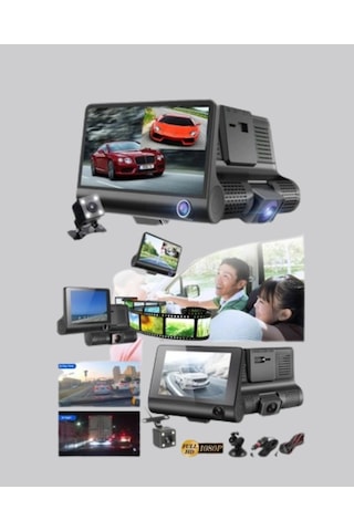 Full Hd 1080p 3 Kameralı Araç Dvr Gece Görüşlü G-sensörlü Güvenlik Çözümü