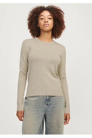 Jack & Jones Kadin Bisiklet Yaka Uzun Kollu Kazak - Cara 12255368 Feather Gray Kırmızı