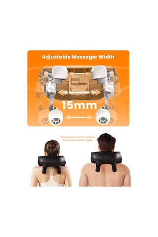 Boyun Ağrısı İçin Shiatsu Boyun Masajı Kablosuz Genişliği Ayarlanabilir Omuz Sırt Masajı Isı İle 4d Yoğurma Derin Doku Masajı Ev Ofis Araba Hediyeleri İçin Kullanın