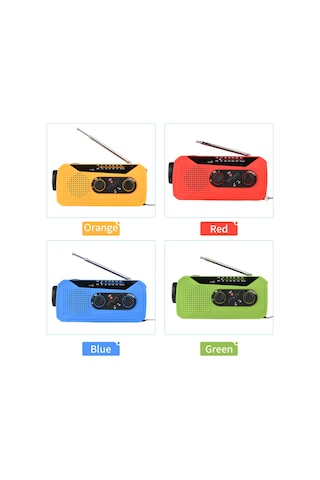 Lemestar Hn-038s Avrupa Tipi Turuncu Güneş Enerjili El Çarklı Radyo - Led Fener, Am/fm, Sos Alarmı İle Kamp Ve Acil Durum Radyosu
