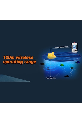 Lucky Kablosuz Uzaktan Sonar Sensörü Balıkçılık Bulucu Dönüştürücü 45m Su Derinliği