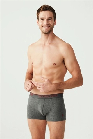 U.S. Polo Assn. U.s. Polo Assn 80097 Erkek Boxer 3'lü Paket Siyahantrasitlacivert