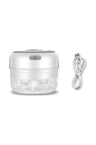 Elektrikli Sarımsak Ezici - Mini Sarımsak Ezici, Taşınabilir Et Doğrayıcı A Beyaz