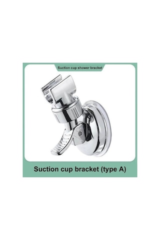 Primepickings 1 Adet Ayarlanabilir Duş Başlığı Tutucu Krom Kaplama 360 Dönme Evrensel Vantuzlu Delmeden Banyo Aksesua 2 Katlı Gri