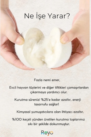 Organik Keçe Yün 3 Adet Xl Çamaşır Kurutma Topu - Keseli Kurutma Topu Renkli