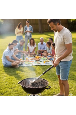 River World Mangallar İçin Temizleme Fırçası Uzun Saplı Paslanmaz Çelik Renkli