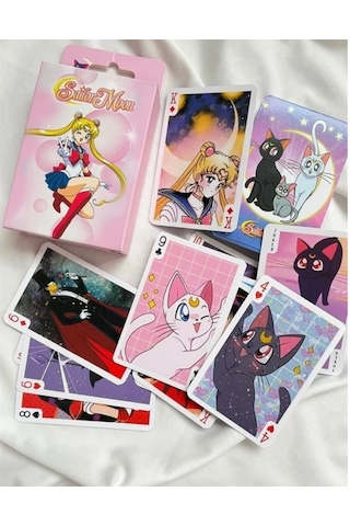 İskambil Kağıdı Anime Sailor Moon Poker Oyun Kartı 54 Adet İskambil Destesi