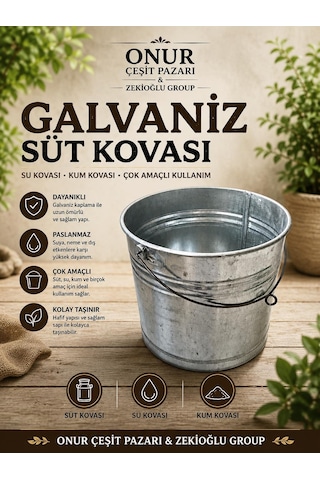 Galvaniz Kova 32 Cm Su Kovası Süt Kovası Kum Kovası