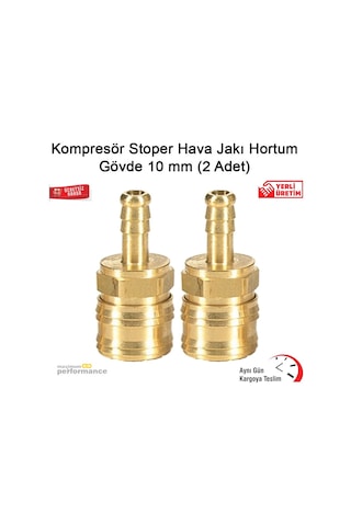 Kompresör Stoper Hava Jakı Hortum Gövde 10 MM 2 Adet
