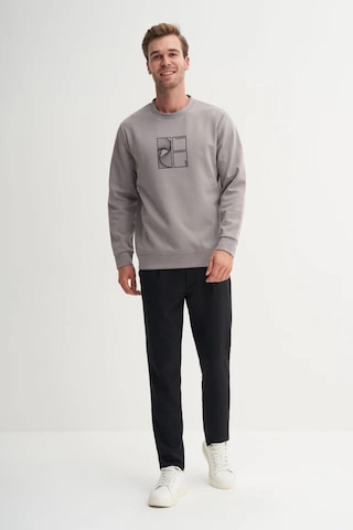 Cazador 53290 Erkek Bisiklet Yaka Sweatshirt Gri