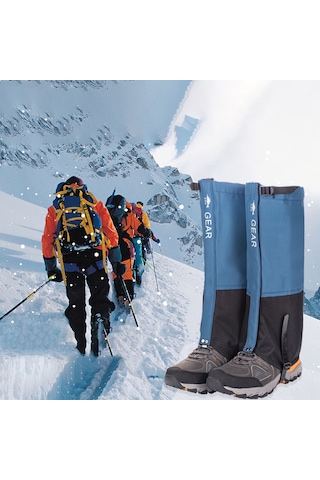 Geeksen Erkek Kadın Outdoor Mont Dağcılık Kayak Dağlık Su Geçirmez Polarlu Asker Yeşili L Beden Bacak Koruyucu Haki