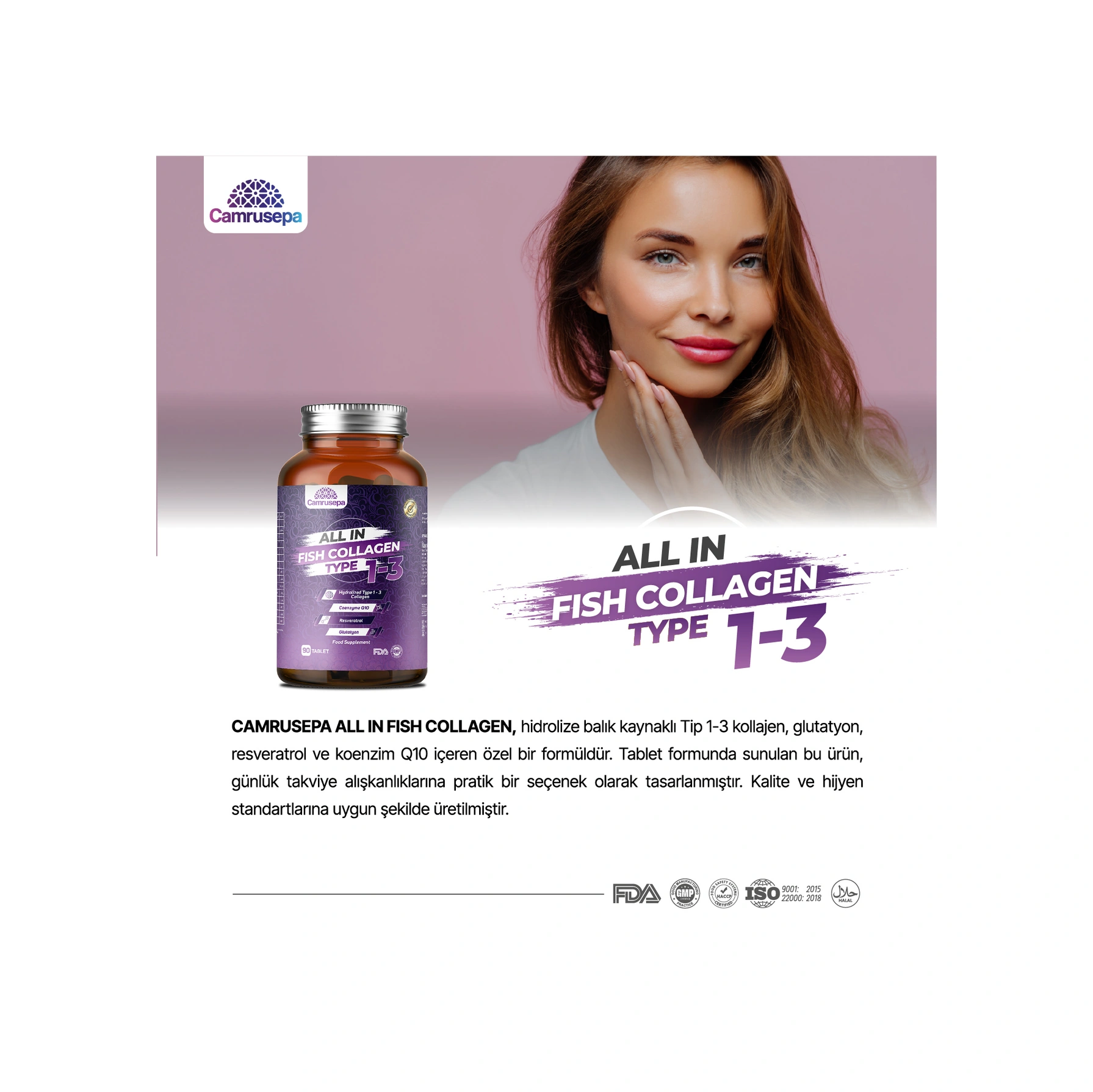 Camrusepa All In Tip 1-3 Hidrolize Balık Kolajeni 90 Tablet