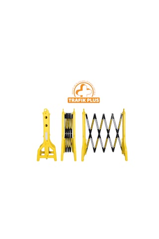Trafik Plus Akordiyon Bariyer Sarı 255 X 95 Cm, Plastik Bariyer