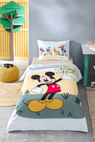 Özdilek Mickey Mouse Nomadic Tek Kişilik Disney Lisanslı Lastikli Çarşaf Çocuk Nevresim Takımı Çok Renkli