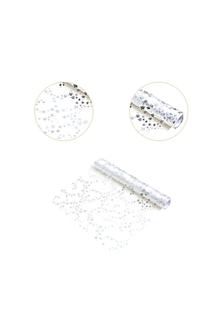 Homyl Yılbaşı Masa Örtüsü Rulo Tatil Partisi Hediyeleri Gümüş 28cmx5y