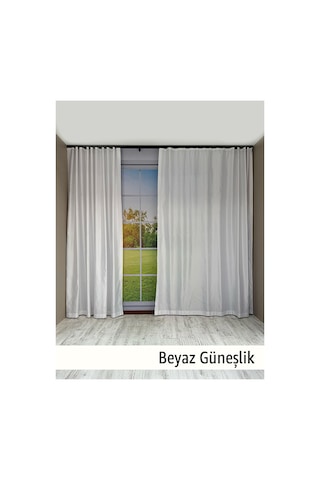 Donatti Beyaz Saten Güneşlik Düz Dikiş Beyaz