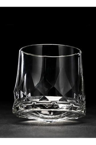1 Adet Eski Moda Viski Kaya Cam Elmas Kalın Ağır Komik Döndür Viski Tumbler Xo Bira Gözlük Şarap Bardak Eski Moda Cam Altın