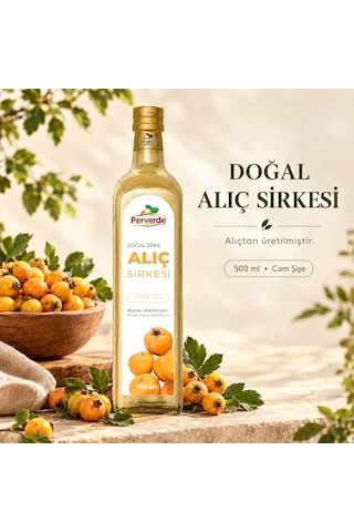 Doğal Alıç Sirkesi 500 Ml Katkısız Alıç Sirkesi Cam Şişe