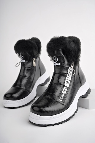 Muggo Bubble Garantili Kaymaz Taban İçi Kürklü Yandan Fermuarlı Çocuk Bot Siyah
