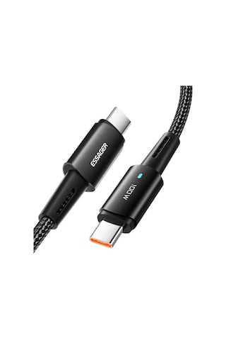 Essager 100w 5a Type C To Type C Süper Hızlı Şarj Ve Data Kablosu, Kopmaz Örgü Tipi Süper Dayanıklı Kablo 1 Metre 1 Adet
