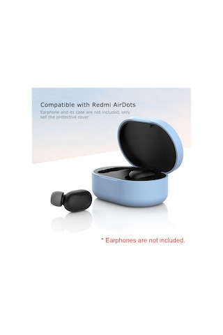 Honmex Xiaomi Redmi Airdots Gençlik Versiyonu İçin Silikon Korumalı Kılıf - Şok Ve Çizik Koruma - 8 Renk Seçeneği - Hafif Ve Temizlenebilir Açık Mavi