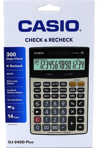 Casio DJ-240D Plus Masaüstü 14 Hane Hesap Makinesi