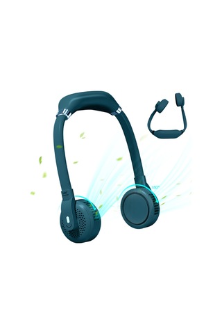 Vkemall Taşınabilir Kolsuz Boyun Fanı, 360 Derece Dönen, 180 Derece Ayarlanabilir Hava Ç