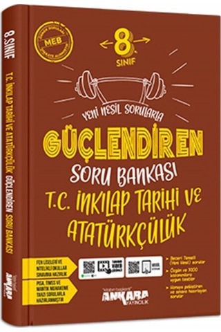 Ankara Yayınları 8. Sınıf Matematik Türkçe Fen Bilimleri Inkılap Güçlendiren Soru Bankası 4 Lü Set