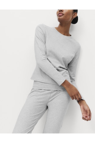 Marks & Spencer Pamuklu Uzun Kollu Pijama Üstü T37003690T Gri