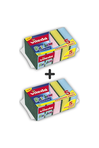 Vileda Rainbow 5'li Bulaşık Süngeri 2'li Paket