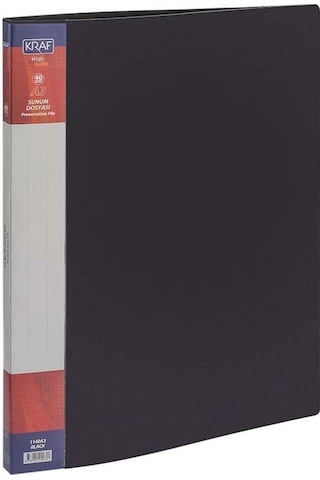 Kraf 1140 A3 Siyah Sunum Dosyası 40'lı