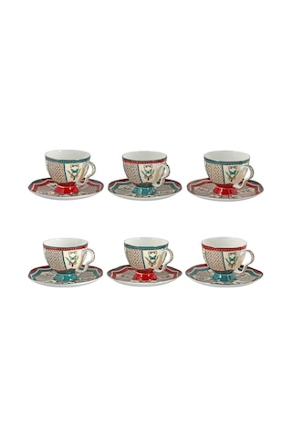 Lucky Art Liora Bone 6 Lı Cay Fıncanı Setı Çok Renkli