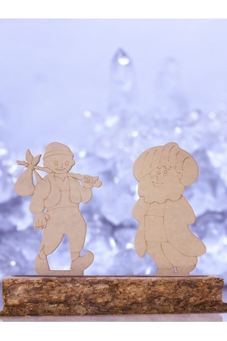 Türk Kahramanlar Nasreddin Hoca Ve Keloğlan Büyük Boy Ahşap Hobi